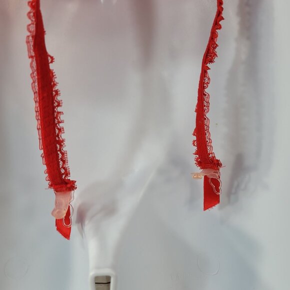 Victoria's Secret Corset Bustier Red Size 36 Garter Boned Underwire ILGWU VTG - Picture 8 of 14